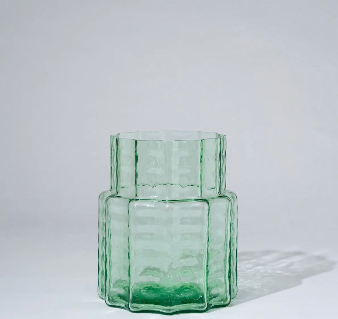 Glass jelly vase green