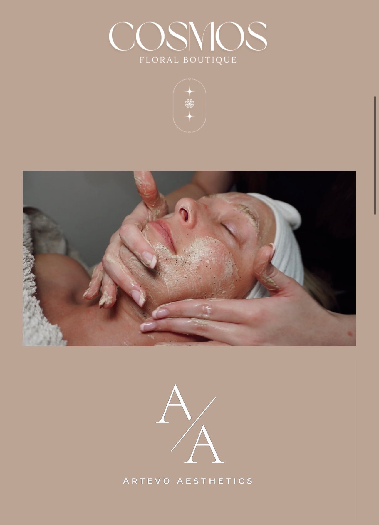 A loved up bundle 🌸 Summer glow facial voucher by Artevo cosmetics, flowers & delivery.