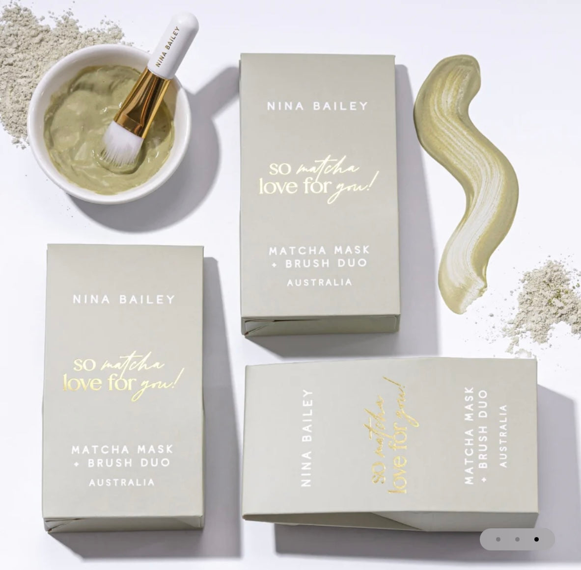 Matcha clay mask & brush duo