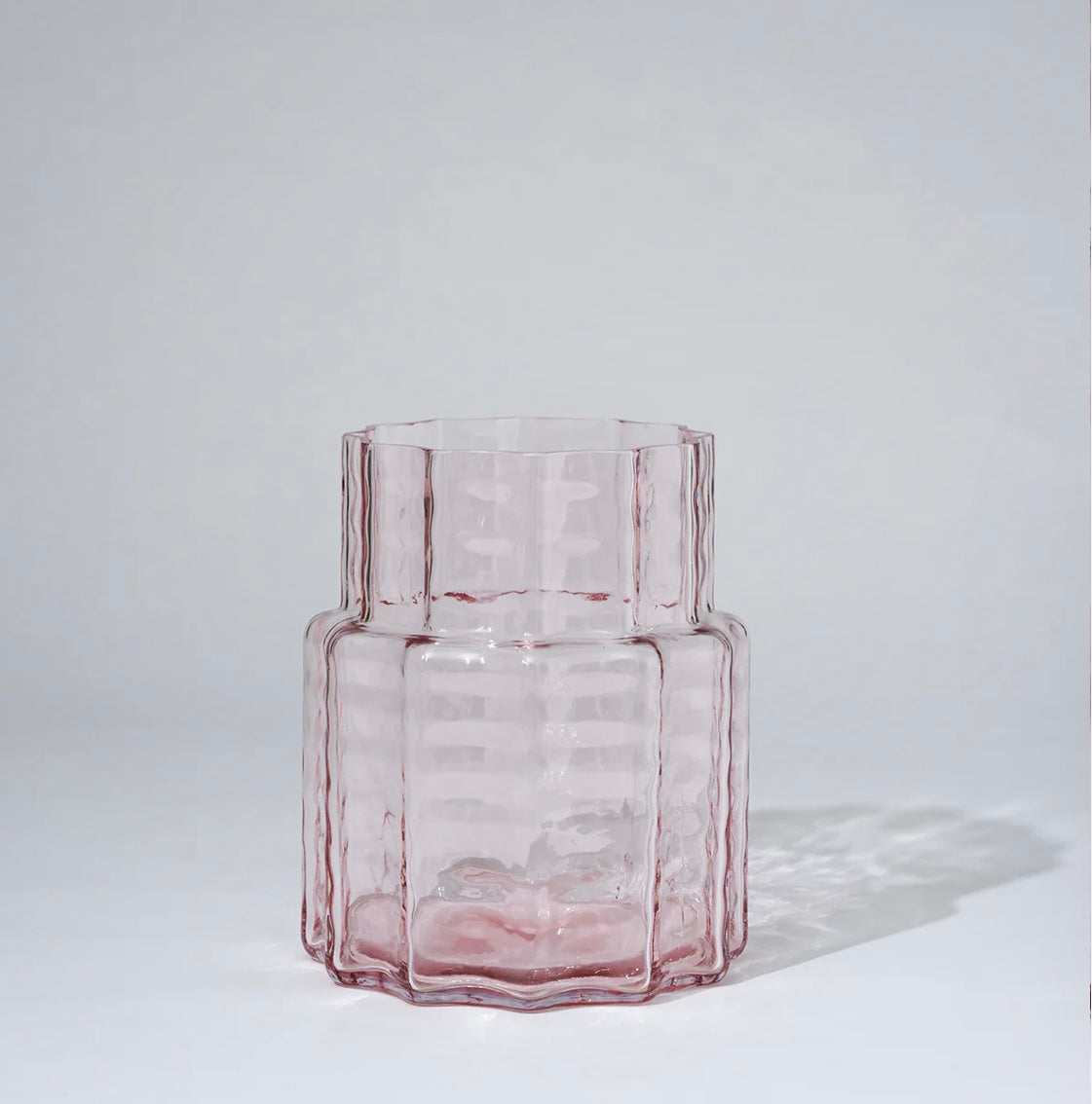 Glass jelly vase pink