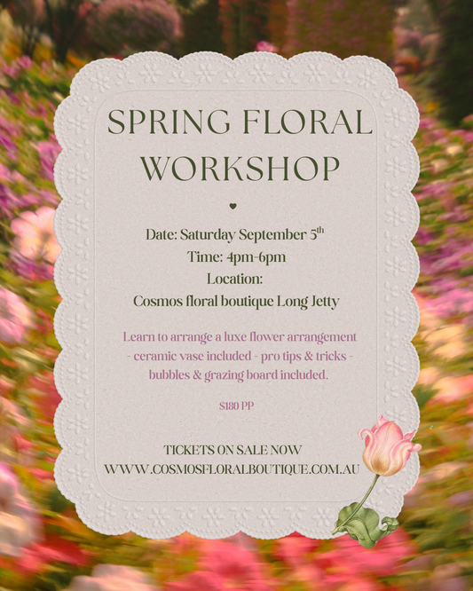 SPRING FLORAL WORKSHOP TICKETS SAT SEPTEMBER 5TH 2026